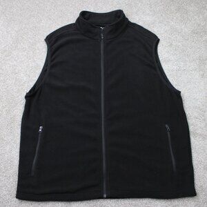 33,000 ft Vest Men 2XL XXL Black Fleece Full Zip Jacket Coat Zip Pockets outdoor